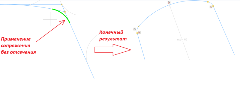 Рис. 43. Конечный результат построения радиусов R10